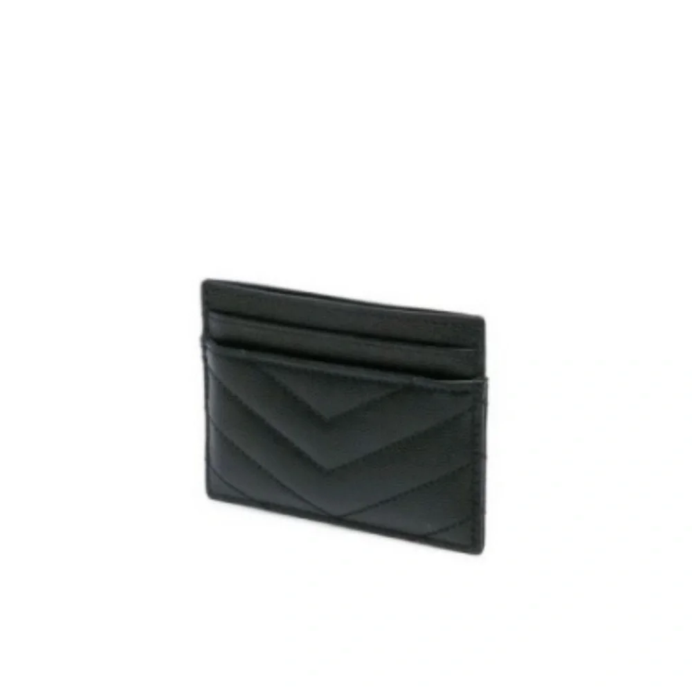 Yves Saint Laurent Black Card Holder with Gold Logo - Picture 3 of 5